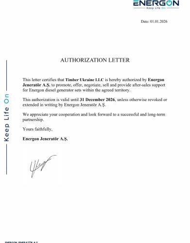 AUTHORIZATION LETTER - Timber Ukraine LLC